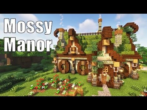 Fantasy Cottage Minecraft Tutorial, Mc Build Tutorials, Minecraft Spruce Base Ideas, Mangrove Cottage Minecraft, Big Cottage House Minecraft Tutorial, Mossy Houses Minecraft, Mossy Minecraft Builds, Minecraft Mossy Cottage, Minecraft Houses Cottagecore Tutorial