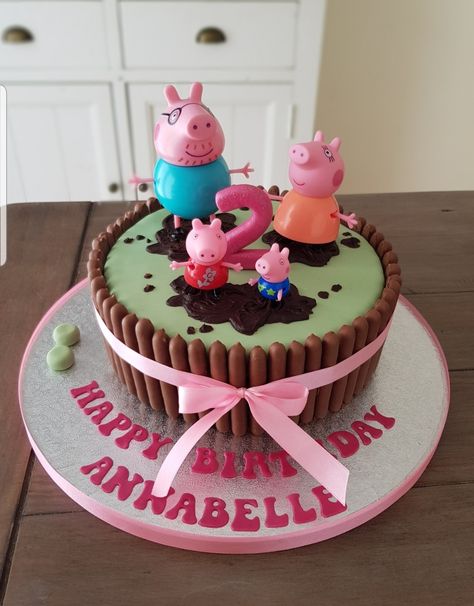 Peppa Pig Theme Cake, Djecije Torte, Peppa Pig Birthday Cake, Leamington Spa, Pig Birthday Cakes, Peppa Pig Cake, Peppa Pig Birthday Party, Pig Cake, 3rd Birthday Cakes