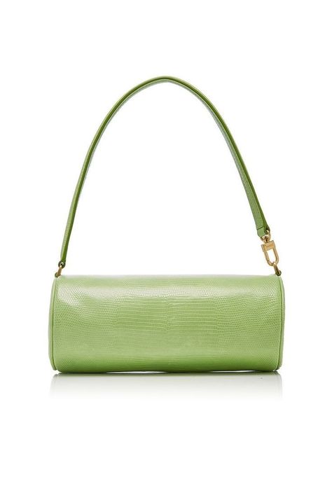 Cylinder Bag, Accessories 2020, Green Bags, Bag Shapes, Handbag Trends, Micro Bags, Green Accessories, Green Handbag, New Bags