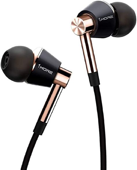 Amazon.com: 1MORE Triple Driver In-Ear Earphones Hi-Res Headphones with High Resolution, Bass Driven Sound, MEMS Mic, In-Line Remote, High Fidelity for Smartphones/PC/Tablet - Gold: Electronics Ios Phone, High Fidelity, Silicone Cover, Wireless Earbuds, Wireless Headphones, Microphones, Portable Audio, Black And Gold, In Ear Headphones