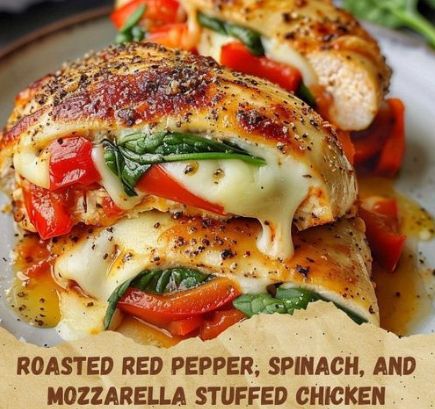 Roasted Red Pepper, Spinach, and Mozzarella Stuffed Chicken – Tnextrecipes Roasted Red Pepper Mozzarella Spinach Stuffed Chicken, Red Pepper Spinach Chicken, Roasted Red Pepper And Spinach Stuffed Chicken Breast, Stuffed Chicken Breast With Roasted Red Peppers, Spinach And Red Pepper Stuffed Chicken, Red Pepper Dinner Recipes, Roasted Red Pepper Spinach Chicken, Roasted Red Pepper Spinach And Mozzarella Stuffed Chicken, Roasted Red Pepper Spinach Mozzarella Stuffed Chicken