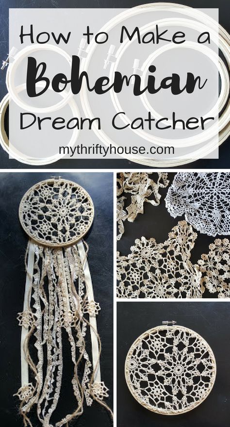 Doily Dream Catchers, Diy Macrame Wall Hanging, Atrapasueños Diy, Dreamcatcher Diy, Dream Catcher Ideas, Lace Dream Catchers, Doily Art, Diy Dream Catcher, Dream Catcher Patterns