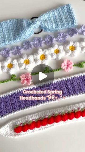 May Knots Official on Instagram: "✧.* Spring Headbands 💐 ✧.* ⁣ ⁣ I’m way too excited for spring and I’m even more excited to crochet some spring projects 🌸 also, I’ve been wanting to wear more headbands ever since I cut my hair but unfortunately my curtain bangs weren’t cooperating with me while filming 😅 ⁣ ⁣ (Strawberry headband Pattern: @antscrochet 🍓)⁣ ⁣ 🏷️⁣ #crochet #crocheting #crocheter #crochetersofinsta #crochetersofinstagram #crochetaddict #yarn #crochetersofig #crochetlovers #crochetlove #cutecrochet #crochetinspiration #crochetinspo #headband #crochetheadband #flowers #crochetflowers #crochetflower #crochetfashion #hairstyles #handmade #crochetaccessories #crochetstyles #crochetstyle" Crochet Headband Flower, Crochet Strawberry Headband, Strawberry Headband, Spring Headband, Crochet Strawberry, Animals Crochet, Spring Projects, Kawaii Crochet, Headband Pattern