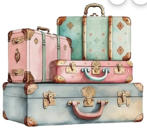 Travel Journal Aesthetic, Journaling Travel, Suitcase Art, Agenda Scrapbook, Note Illustration, Refugees Art, Image Girly, Art Pictures Ideas, Chic Artwork