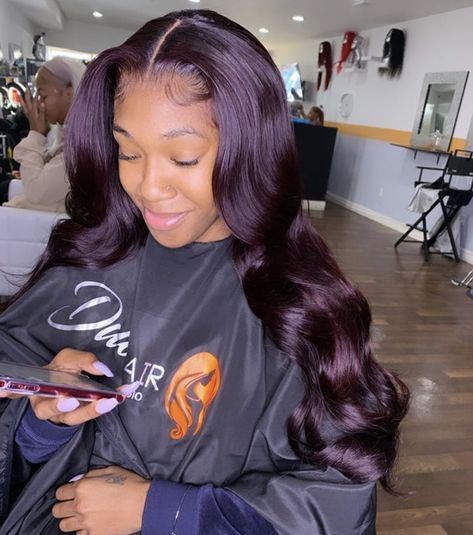 Body Wave Wigs, Purple Wig, Straight Hair Bundles, Hair Patterns, Purple Plum, Burgundy Hair, Colored Wigs, Body Wave Wig, Lace Hair