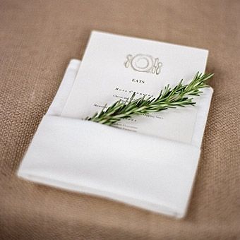 Wedding Ideas: rosemary-invitation-white Wedding Reception Decorations Simple, Reception Layout, Wedding Countdown, Wedding Place Settings, Menu Card, Wedding Table Settings, Wedding Napkins, Menu Cards, Wedding Menu