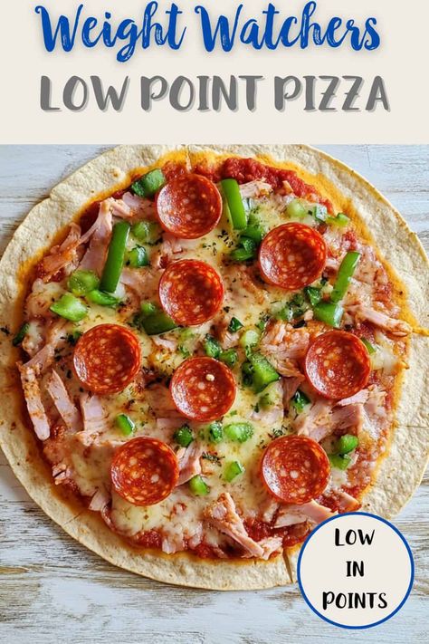 Enjoy a quick, guilt-free pizza with this Weight Watchers-friendly tortilla recipe! Flour tortilla, topped with low-fat cheese, pepperoni and fresh veggies make it delicious and light. Ready in just 15 minutes! #WeightWatchers #HealthyEating #TortillaPizza #LowPointMeals #QuickRecipes Ww Pizza, Weight Watchers Pasta Recipes, Weight Watchers Pasta, Vegan Cheese Substitute, Weight Watchers Pizza, Weight Watchers Lunches, Vegan Pepperoni, Protein Pizza, Tortilla Pizza