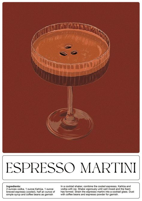 illustrated drink on brown background Pink Night Aesthetic, Coffee Poster Design Graphics, Aesthetic Prints For Wall, Drink Poster Design Ideas, Cocktails Poster Design, Bar Poster Design, Cocktail Poster Design Graphics, Aesthetic Marron, Cocktail Poster Design