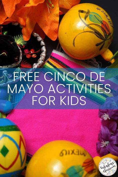 Make learning about and celebrating Cinco de Mayo fun for kids! Click for tons of FREE resources, including lessons, printables more! Perfect for Spanish class or teaching your children about Spanish culture! #cincodemayo #spanishclass #kidsactivities Fiesta Games, Fiesta Night, Learning Spanish For Kids, Festival Games, Mexican Fiesta Party, Fiesta Birthday Party, Mexican Birthday, Fiesta Theme Party, Mexican Party Theme