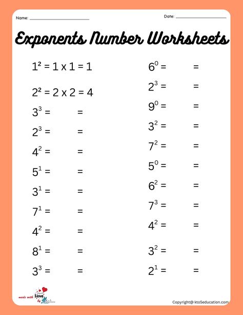 Exponent Worksheets, Grade 6 Math, Math School, Extra Work, Number Worksheets, Grade 6, 5th Grade Math, Math Worksheet, Grade 5