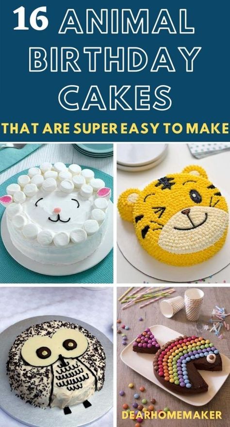 16 Best Animal Birthday Cake Designs for Kids Party. | Dear Home Maker in 2020 | Animal birthday cakes, Cake designs for kids, Cake designs birthday Easy Dog Cake For Kids, Homemade Kids Birthday Cake, Easy Boy Birthday Cake, Animal Birthday Cakes For Kids, Children’s Birthday Cake, Animal Theme Cakes For Kids, Diy Animal Cake, Toddler Boy Birthday Cake, Bday Cake For Boys Kids