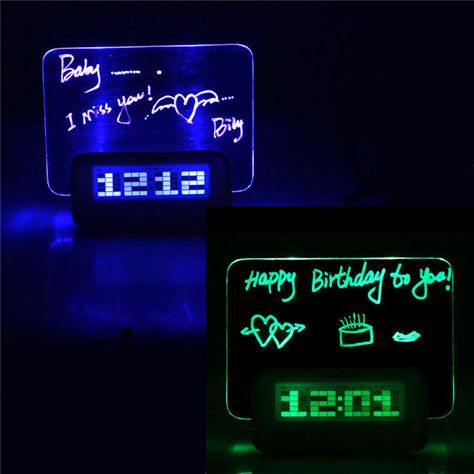 HIGHSTAR Model B Fluorescent Message Board Alarm Clock Memo Calendar Thermometer Light Alarm Clock Digital, Forgetting Things, Clock Digital, Digital Calendar, Sign Company, A Massage, Memo Board, Fluorescent Light, Message Board