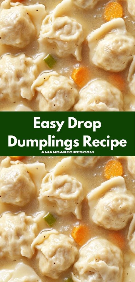 Looking for a delicious yet simple dinner idea? This Drop Dumplings Recipe is perfect for busy weeknights. It’s quick to prepare and delivers a comforting, flavorful dish that's sure to please the whole family. Drop Dumplings Recipe Homemade Easy, Drop Dumplings Recipe, Easy Drop Dumplings, Fluffy Dumpling Recipe, Easy Chicken Dumpling Recipes, Easy Dumplings Recipe, Homemade Dumplings Recipe, Stews And Soups, Drop Dumplings