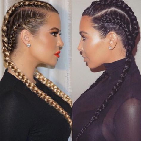 Khloe Kardashian’s Braids Vs. Kim Kardashian’s — Who Wore Boxer Braids Best? – Hollywood Life Khloe Kardashian Braids, Kim Kardashian Braids, Boxer Braids Hairstyles, Kardashian Braids, Kardashian Beauty, Kim Kardashian Hair, Boxer Braids, Braided Cornrow Hairstyles, Cornrows Braids