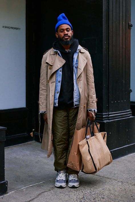 Winter Fashion Trends on the Streets of NYC - The New York Times New York In December, Knit Caps, Winter Fashion Trends, Outfits Nyc, Camel Style, Denim Workwear, Streets Of New York, Men Street Fashion, Autumn Fits