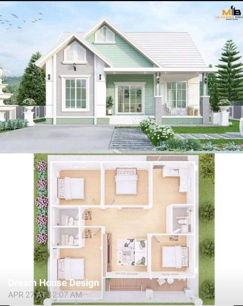 Small House Blueprints, Affordable House Plans, Small House Design Exterior, House Floor Design, Building House Plans Designs, Casas The Sims 4, House Plan Gallery, Simple House Plans, House Construction Plan