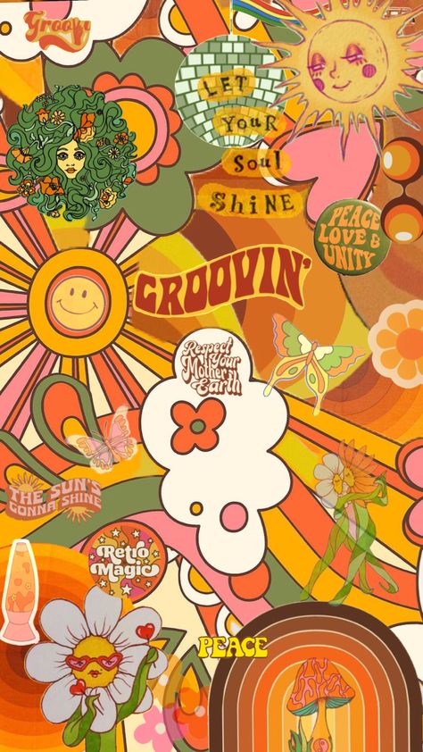 #groovy #trippy #60s #70s #70saesthetic #80s #80saesthetic #vibes #aesthetic #mood #moodboards #hippy #moody #love #peace #rainbow #orange #yellow #orangeaesthetic #70svibe #rockandroll 70s Aesthetic Wallpaper, Flower Child Aesthetic, Hippie Mood Board, Hippy Aesthetic, 60s Wallpaper, 80s Hippie, 60s 70s Aesthetic, Hippy Art, Penguin Books Covers