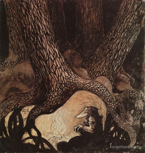 The Four Big Trolls and Little Peter Pastureman - John Bauer John Bauer, Fairytale Art, Folk Tales, Childrens Illustrations, Tree Art, In The Woods, Fantasy Art, Fairy Tales, Painter