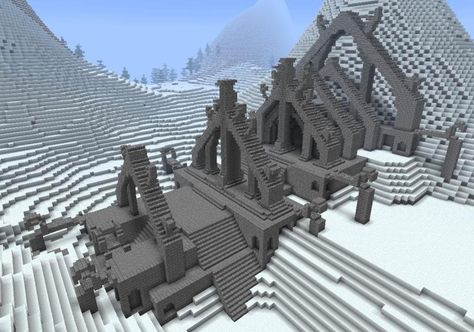 Minecraft and Skyrim. ERMAHGERD Minecraft Castle Designs, Snow Castle, Minecraft Structures, Personal Profile, Minecraft Banner Designs, Bangunan Minecraft, Minecraft House Plans, Minecraft Mod, Minecraft Castle