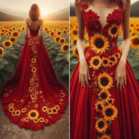 Sunflower Wedding Dress, Sunflower Dresses, Green Wedding Dresses, Wedding Dress Outfit, Sunflower Dress, Exquisite Gowns, Prom Dress Inspiration, Fantasy Gowns, Pretty Prom Dresses