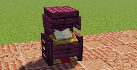 Minecraft Cash Register Ideas, Minecraft Sign Post Ideas, Minecraft Ticket Booth, Minecraft Stand Ideas, Minecraft Alley, Minecraft Armor Stand Ideas, Minecraft Food Stand, Minecraft Lamp Post, Minecraft Exterior