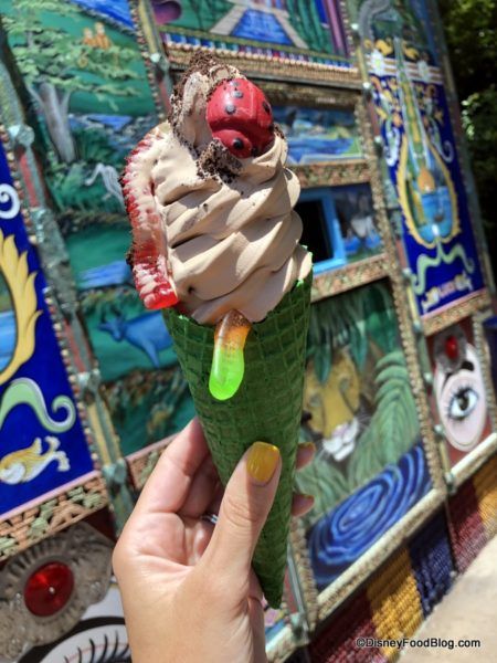 Review! The Lion King Snacks in Animal Kingdom: Bugs 'n Grubs Waffle Cone | the disney food blog Disney World Food Pictures, Food At Animal Kingdom, Animal Kingdom Food, Disney World Ice Cream, Disney World Food Magic Kingdom, Tiffins Animal Kingdom Disney Dining, Disney Inspired Food, Disney Desserts, Disneyland Food