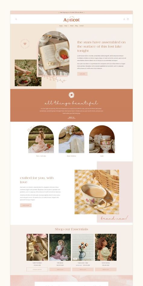 Pastel Website Design, Shopify Theme Templates, Organic Food Store, Shopify Templates, Website Graphics, Instagram Presets, Shopify Website Design, Ux Design Inspiration, Organic Cleaning Products