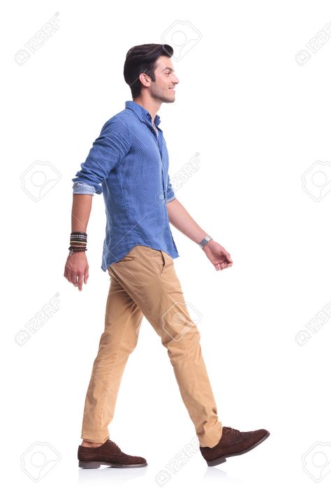 Man Walking Side View, Walking Side View, Side View, Parachute Pants, Khaki Pants, Men Casual, Walking, Google Search, Stock Photos