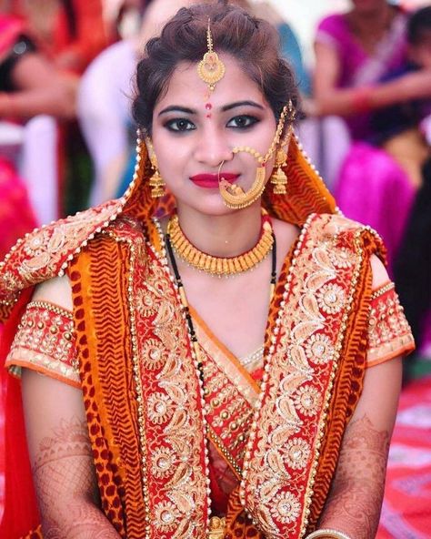 Pahadi Nath Bridal, Uttarakhand Jewellery, Pahadi Jewellery, Pahadi Bride, Nath Design, Nath Bridal, Bridal Nose Ring, Indian Bride Makeup, Bridal Jewelery