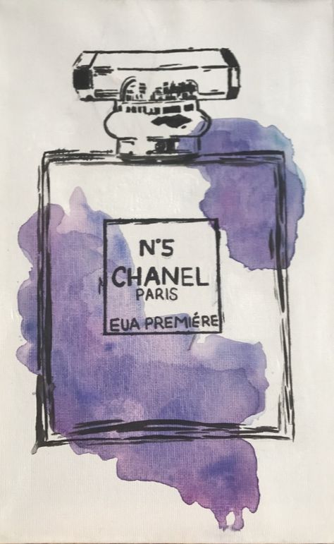 Drawing Of Perfume Bottle, Chanel Bottle Art, Chanel No 5 Tattoo, Gcse Drawing Ideas, Chanel Bottle Painting, Chanel Painting Ideas, Chanel Perfume Drawing, Chanel Perfume Painting, Perfume Bottle Drawing