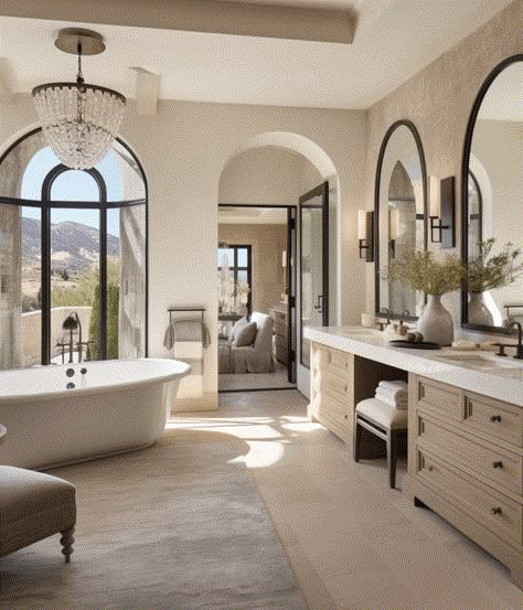 25 stunning ideas to design your perfect organic modern bathroom. Blend natural materials with sleek, minimalist aesthetics for a serene and stylish retreat. Modern Farmhouse Bathroom Ideas, Organic Inspiration, Organic Modern Bathroom, Bathrooms Luxury, Beautiful Bathtubs, Master Bath Remodel, Modern Farmhouse Bathroom, Modern Organic, Bathroom Inspiration Decor