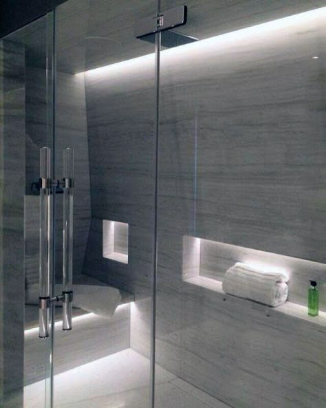 Top 50 Best Shower Lighting Ideas - Bathroom Illumination Shower Lighting Ideas, Bathroom Illumination, Bathroom Lighting Design, Blitz Design, Shower Lighting, Modern Bathroom Lighting, Led Bathroom Lights, Master Shower, Bad Inspiration