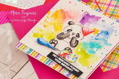 Studio Monday with Nina-Marie: August 2019 Card Kit 3 Ways! - Simon Says Stamp Blog Deco Foil, Belated Birthday Card, Simon Says Stamp Blog, Computer Geek, Envelope Stamp, Card Techniques, Interactive Cards, Paint Stripes, Distress Oxide Ink