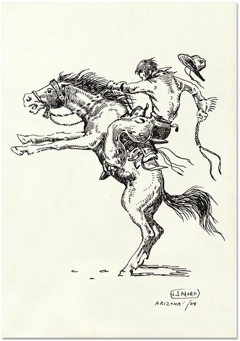 Cowgirl Tattoos, Cowboy Tattoos, Bucking Horse, Western Artwork, Western Tattoos, Western Wall Art, Sketch Books, Horse Tattoo, Western Aesthetic