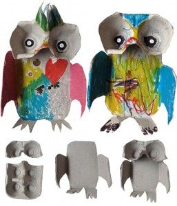 Recycled egg carton crafts. The owl is easy, even for a two year old, as long as you are zen about where they color. Little Owls, Egg Carton Crafts, Egg Cartons, Owl Crafts, Crafty Kids, Egg Carton, Recycled Art, Childrens Crafts, Recycled Crafts