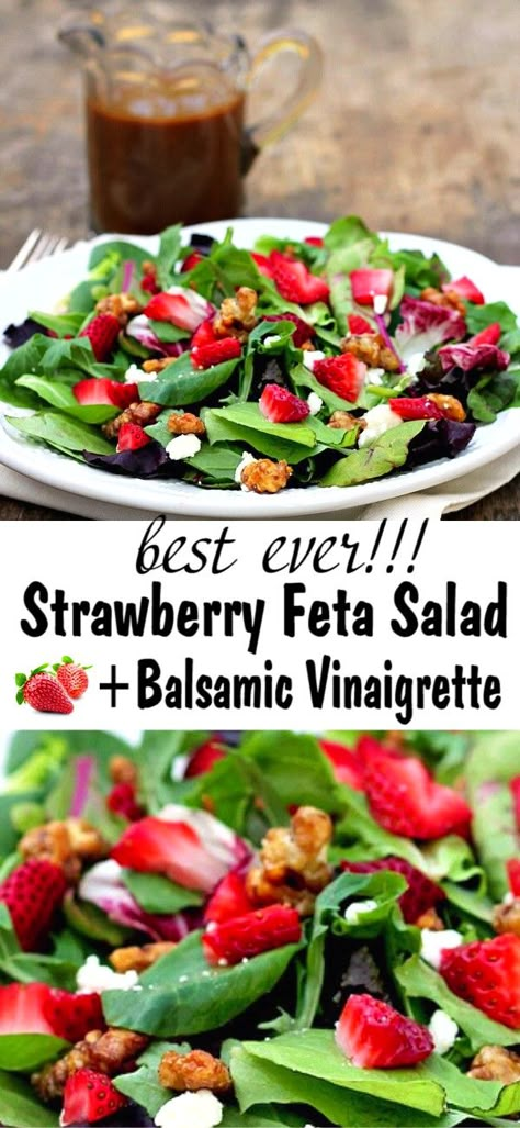 Recipes Couscous, Strawberry Feta Salad, Recipes Cabbage, Salad With Balsamic Vinaigrette, Recipes Tuna, Balsamic Salad, Recipes Asparagus, Strawberry Salad Recipe, Strawberry Feta