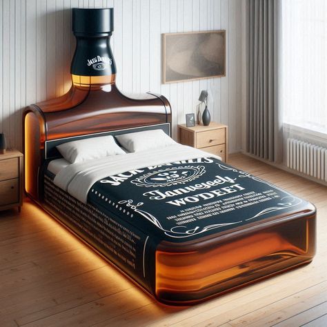 Cheers to Rest: Unwind in Sophisticated Comfort with Jack Daniel's Beds Jack Daniel's Beds 🥃🛏️🌟 #WhiskeyDreams #DistillerySlumber #SpiritualSleep Experience the epitome of relaxation with Jack Daniel's Beds. Inspired by the renowned whiskey brand, these beds offer a luxurious and indulgent sleep experience. Elevate your bedroom decor with Jack Daniel's Beds, where every night's sleep is imbued with the essence of fine whiskey and the promise of sweet dreams. 🌙✨🥃 https://luxarts.net/jack-dan... Unique Bed Frames, Theme Beds, Bed Headboard Design, Plush Mattress, Whiskey Brands, Unique Beds, Headboard Designs, Bed Styling, Bespoke Design