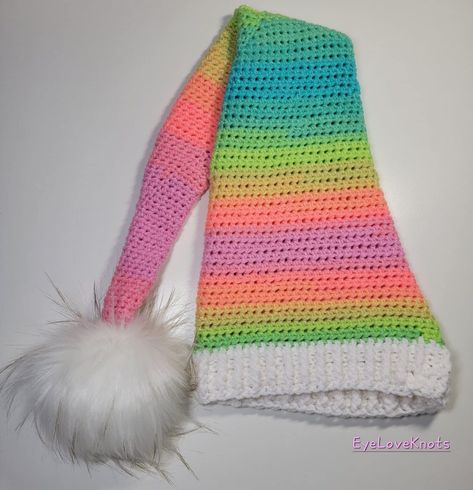 Long Stocking Cap Crochet Pattern, Long Tail Stocking Hat Free Crochet Pattern, Crochet Long Stocking Cap Free Pattern, Free Crochet Pattern For Hats, Crochet Stocking Hat Free Pattern, Crochet Stocking Cap, Crochet Stocking Hat, Cap Crochet Pattern, Crochet Santa Hat