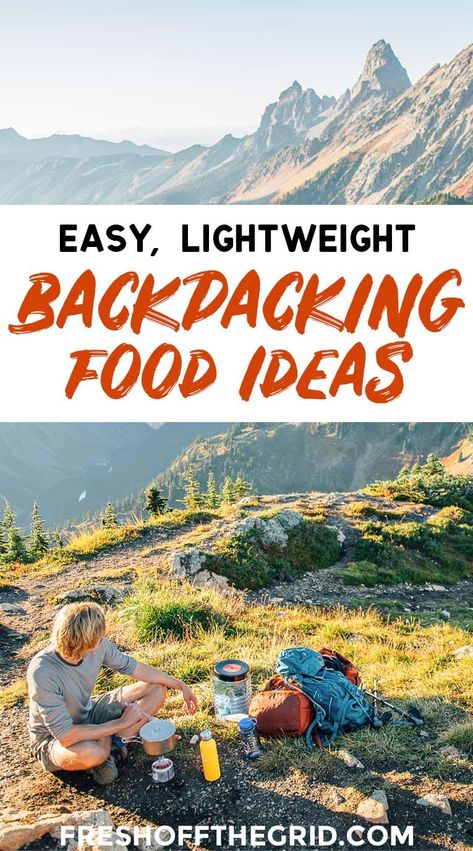 These are the best backpacking food ideas to help you enjoy simple and lightweight backpacking meals on the trail! Everything from oatmeal packets and dried fruit to healthier freeze-dried meals and energy bars. We have you covered for breakfast, lunch, dinner, and dessert! Backpacking Lunch, Lightweight Backpacking Food, Hiking Yosemite, Best Backpacking Food, Backpacking Breakfast, Hiking Lunch, Backpacking Food Ideas, Backpacking For Beginners, Backpacking Meals