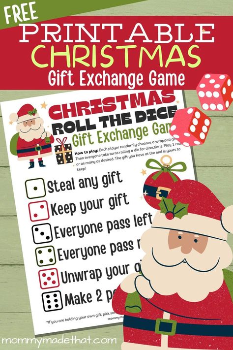 Gift Exchange Dice Game, Carnival Flyer, Gift Exchange Dice, Family Gift Exchange, Gift Games, Gift Exchange Party, Christmas Gift Exchange Games, Christmas Gift Games, Holiday Gift Exchange