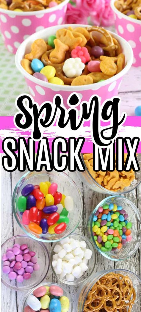 Toddler Easter Snacks, Easter Preschool Snacks, Spring Snack Mix, Easter Trail Mix, Easter Party Snacks, Easy Easter Snacks, Easter Snack Mix, Kindergarten Snacks, Spring Snacks