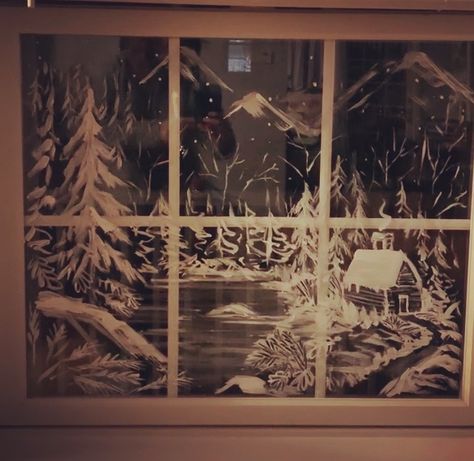 Drawing On Windows Christmas, Winter Windows, Abc Crafts, Christmas Window Painting, Window Drawing, Winter Window, Christmas Window Decorations, Winter Painting, Christmas Projects Diy