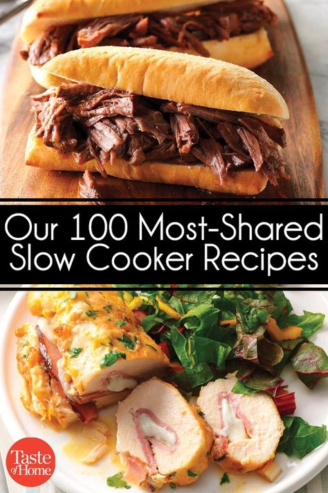 Our 100 Most-Shared Slow Cooker Recipes Best Dinner Crockpot Recipes, Slow Cook Recipes Healthy, Best Ever Crockpot Recipes, Low Cooker Recipes, Taste Of Home Slow Cooker Recipes, Slow Cooker 10 Hour Recipes, Slow Cooker Best Recipes, Damn Delicious Recipes Slow Cooker, 3 Quart Slow Cooker Recipes