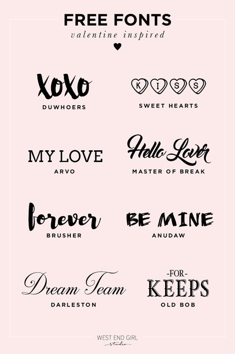 I made a list of Free valentine fonts for any projects or diy's you are making this year. Check out my blog for direct links to download them. Valentine Fonts Free, Valentines Day Font, Valentine Typography, Valentine Fonts, Valentine Font, Free Handwritten Fonts, Typography Ideas, Valentine Words, Funky Fonts