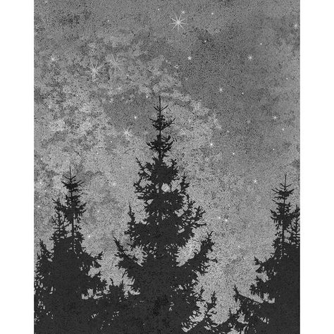 The Costello Forest Trees Night Scene 4-Piece Panel Peel Wall Mural is naturally peacefully, from the silhouetted pine trees to the midnight sky full of stars. The peel-and-stick application makes it easy to quickly transform any room into a cozy retreat. Art Through The Ages, Forest Mural, Rustic Wallpaper, Bedroom Murals, Wallpaper For Sale, Sky Full Of Stars, Sky Full, Midnight Sky, Misty Forest