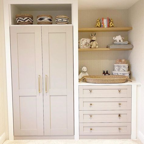 Hammonds Fitted Furniture on Instagram: “We just can't get enough of @lucymeck1 nursery for newborn baby Roman! We created a bespoke design to fit her gorgeous home and dream…” Baby Room Closet, Ryan Thomas, Bedroom Built In Wardrobe, Built In Dresser, Nursery Room Inspiration, Bedroom Closet Design, Fitted Wardrobes, Baby Closet, Baby Room Design