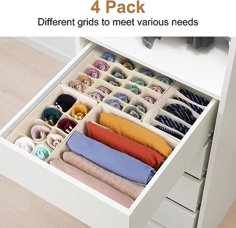 Sweater Organization, Foldable Closet, Organization Bins, Closet Storage Drawers, Fabric Organization, Organize Fabric, Storage Closet Organization, Closet Accessories, Drawer Dividers