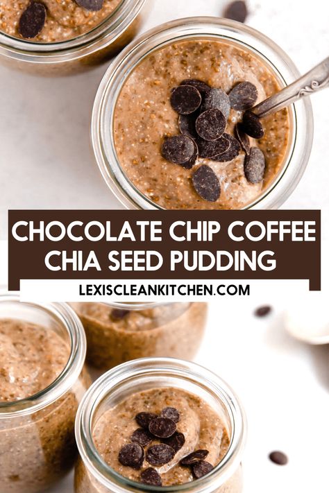 Lexi's Clean Kitchen | Coffee and Chocolate Chia Pudding Pudding Recept, Chia Pudding Recipes Healthy, Benefits Of Chia Seeds, Benefits Of Chia, Healthy Make Ahead Breakfast, Chocolate Chia Seed Pudding, Chia Benefits, Chocolate Chia Pudding, Chia Seeds Benefits