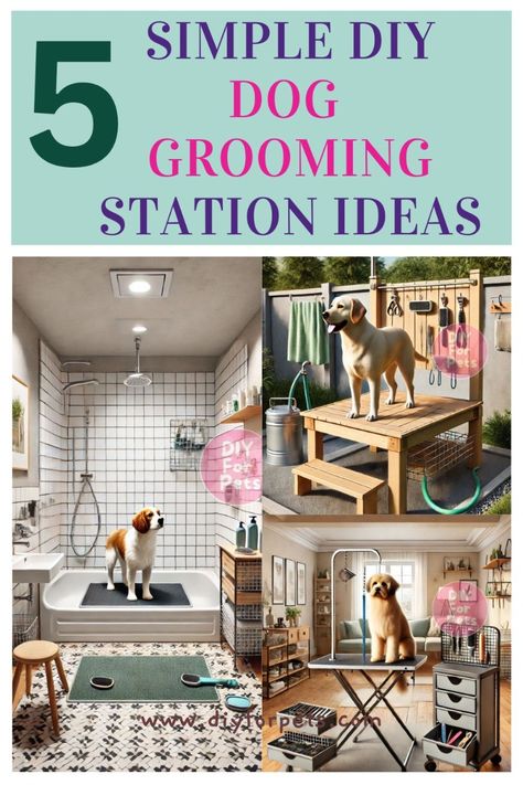 Keep your pup looking great with these DIY dog grooming ideas that are easy and affordable. These DIY dog grooming tips will save you time and money while ensuring a clean, happy pet. Discover the best DIY dog grooming ideas every pet owner should try! #DIYDogGrooming #PetCareTips #DogGrooming #DIYPetCare #HappyPets At Home Dog Grooming Station, Dog Grooming Station At Home, Home Dog Grooming Salon Ideas, Diy Dog Grooming Station, Dog Grooming Station, Dog Grooming Salon Ideas, Flea Shampoo For Dogs, Grooming Room, Grooming Station