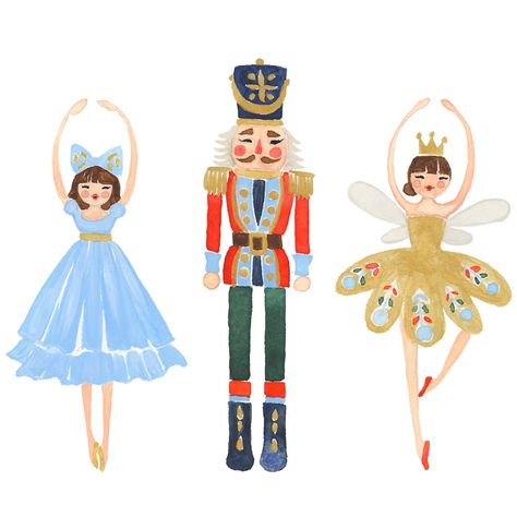 Nutcracker Christmas Watercolor, Nut Cracker Illustration, The Nutcracker Ballet Art, Sugar Plum Fairy Illustration, Pink Nutcracker Wallpaper, The Nutcracker Art, Nutcracker Drawing, Nutcracker Illustration, Sugar Plum Fairy Christmas